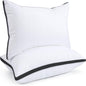 viewstar Bed Pillows Standard Size Set of 2, Hotel Cooling Down Alternative Gusseted Pillows for Side, Back, or Stomach Sleepers, Black