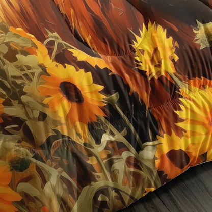 Cute Cow Print Comforter Set Queen Size Sunflower Sky Cloud Cow Bedding Set Farm Animals Cow Quilt Bed Set with 1 Comforter and 2 Pillowcases for Kids Boys Girls Room Decor, D-cow1