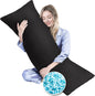 MAGIC ELEPHANT Body Pillow, Memory Foam Body Pillow for Adults, Long Pillow for Bed and Sleeping, Full Long Bed Pillow Insert with Cover (Black, 20x54 Inch)