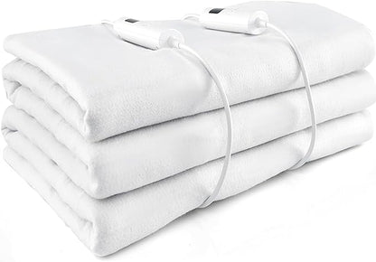 MAT EXPERT Heated Mattress Pad King, Machine Washable Electric Mattress Pad w/Dual Controller, 9 Heat Settings & 9H Auto Shut-Off, Overheat Protection, Fit Up to 10”, Bed Warmer, 80” x 78”, White