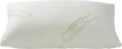Ontel Miracle Shredded Memory Foam Pillow with Viscose from Bamboo Cover, Queen, White