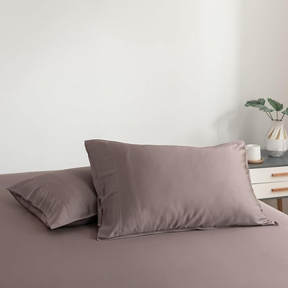 Bella Coterie | Luxury Bamboo Standard Size Pillowcase Set | 100% Organically Grown Bamboo Viscose | Ultra Soft | Cooling | 2 Pcs [Mocha]