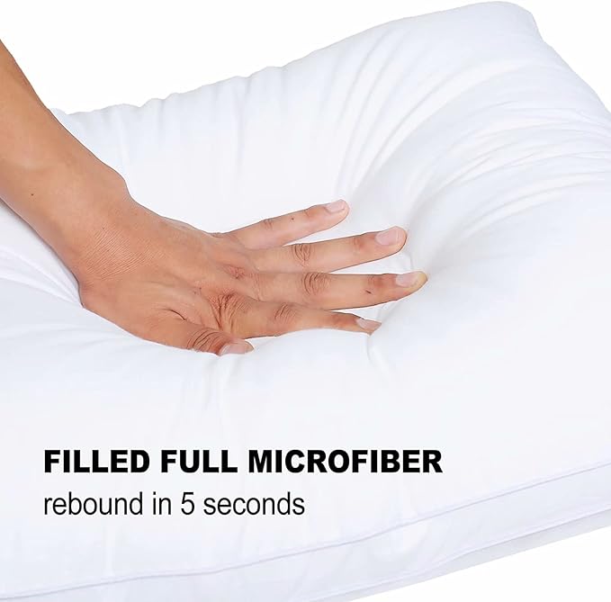 JICUSE Bed Pillows for Sleeping 1 Pack,King Size,Luxury Hotel Collection Pillow,Soft Fluffy and Great Support Down Alternative Filling,Gusseted Pillow for Side and Back Sleepers(20x34)