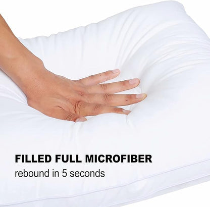 JICUSE Bed Pillows for Sleeping 1 Pack,Queen Size,Luxury Hotel Collection Pillow,Soft Fluffy and Great Support Down Alternative Filling,Gusseted Pillow for Side and Back Sleepers(20x30)