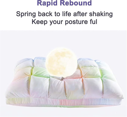 YOUR MOON Super Support Soft Down-Alternative Pillow King Size, Fluffy Soft Luxury Hotel Gel Sleeping Pillows, Bed Pillows for Side Sleepers(Rainbow)