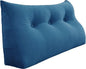 8 lbs Thickened Twin Wedge Pillow Headboard College Dorm Bed Velvet Wedge Pillow Backrest Triangular Headboard Pillows with Side Pocket, Dorm Bedding Essentials for Girls & Boys, Blue