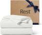 REST® Evercool®+ Cooling Sheet Set, King Size, Arctic White, Breathable Bed Sheets for Hot Sleeper and Night Sweats, with Pillowcases, with Ionic+ Self-Cleaning Silver Yarn for Sensitive Skin, 4PCS