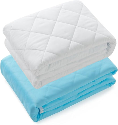 KANECH Washable Waterproof Incontinence Bed Pads - 44"x52"(2Pack) - Heavy Absorbency Reusable Underpads for Adults, Elderly and Kids - Slip Resistant Mattress Protector