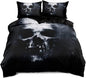 Ultra Soft 3D Skull Theme Bedding Set Twin Size Luxury Gothic Skulls Duvet Cover Set Skeleton Bones Comforter Cover for Kids Teen Bedspread Cover Vintage Design Quilt Cover Retro