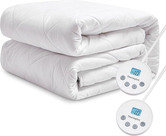 Electric Mattress Pad King Size Quilted Wave 10 Heat Settings & Dual Control with 12 Hour Auto Off, Deep Pocket Fits up to 15", Microfiber Bed Warmer, ETL Certified Machine Washable, 78"x80"