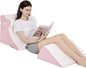 4PCS Orthopedic Bed Wedge Pillow Set for Post Surgery & Pain Relief, Adjustable Wedge Pillow for Back, Acid Reflux,Sitting up in Bed,Recovery, Snoring, Body Pillow for Sleeping (White/Pink)