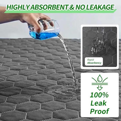 Waterproof Washable Underpads Pee Pad (Dark Gray 34" x 36" 1 Pack), Reusable Absorbency Bedwetting Incontinence Bed Pads for Kids Adults Elderly Dog Pet, Puppy Pads for Mattress Couches Sofas Floors
