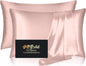 Silk Pillow Cases 2 Pack, Mulberry Silk Pillowcases Standard Set of 2, Smooth, Anti Acne, Beauty Sleep, Both Sides Natural Silk Satin Pillow Cases for Women 2 Pack with Zipper for Gift, Coral
