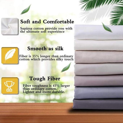 100 Supima Cotton Sheets 600 Thread Count,Bed Sheet Set Queen Sheets 4 Pieces,Soft & Silky Sateen Weave, Fits Mattress Up to 18'',Deep Pocket, Breathable & Fade Resistant (Peacock Blue, Queen)