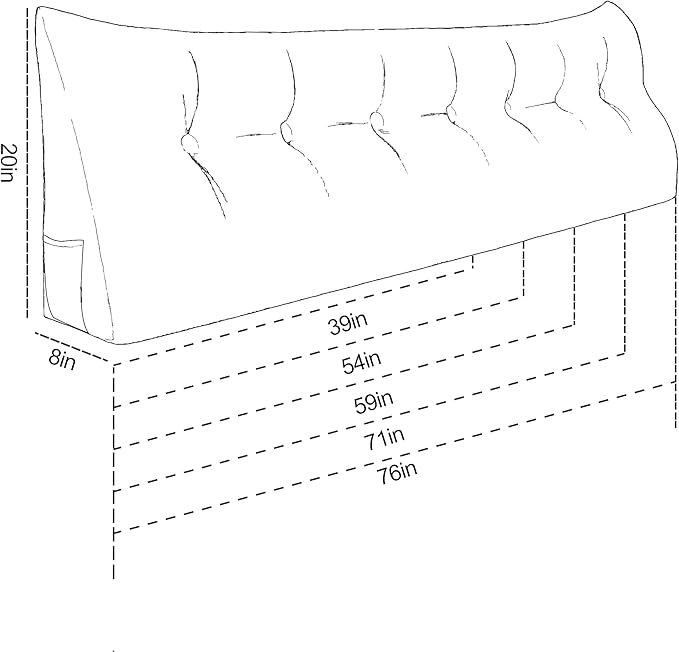 WOWMAX Headboard Pillow Twin, Triangular Wedge Pillow Headboard, Wedge Headboard Pillow for Bed Sofa, Daybed Pillows for Sitting up, Reading or Working with Removable Cover, Grey