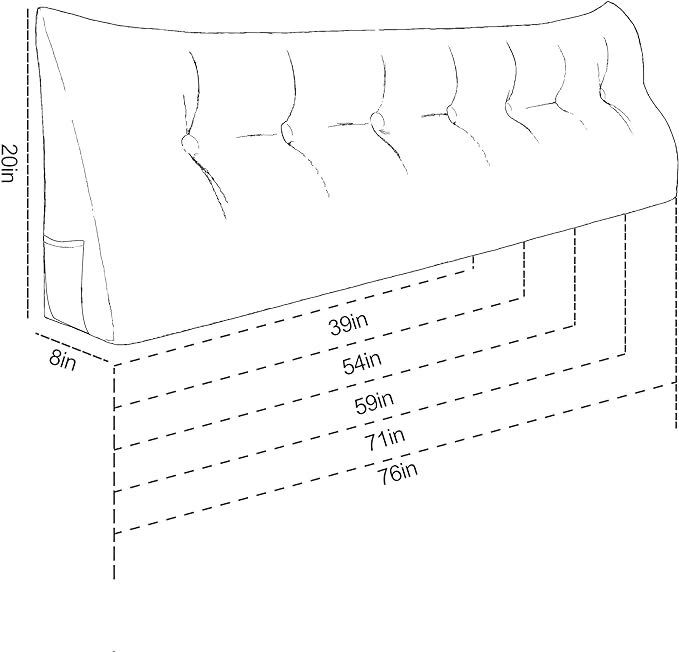 WOWMAX Headboard Pillow Full, Triangular Wedge Pillow Headboard, Wedge Headboard Pillow for Bed Sofa, Daybed Pillows for Sitting up, Reading or Working with Removable Cover, Blue