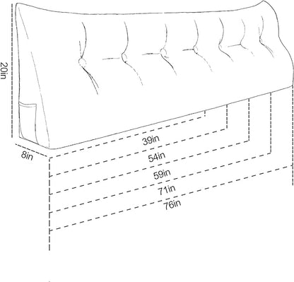 WOWMAX Headboard Pillow Twin, Triangular Wedge Pillow Headboard, Wedge Headboard Pillow for Bed Sofa, Daybed Pillows for Sitting up, Reading or Working with Removable Cover, Taupe