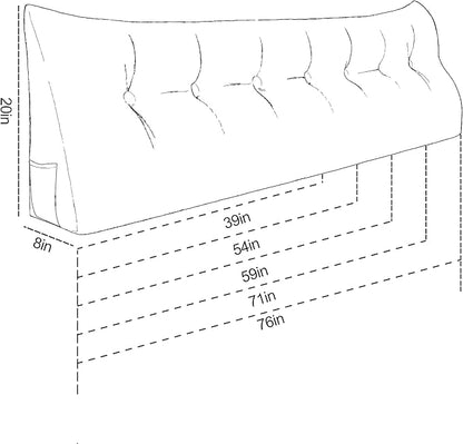 WOWMAX Headboard Pillow California King, Triangular Wedge Pillow Headboard, Wedge Headboard Pillow for Bed Sofa, Daybed Pillows for Sitting up, Reading or Working with Removable Cover, Black