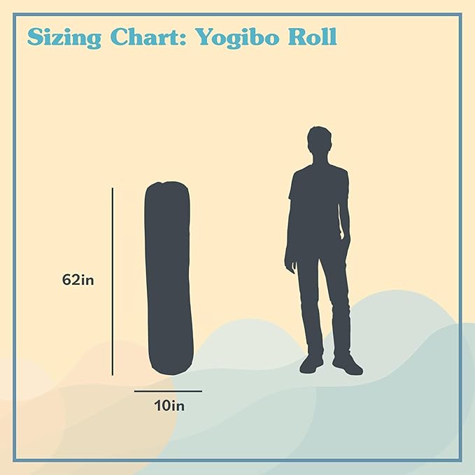 Yogibo Roll Long Full Body Pillow for Women and Men, Adults, for Back, Lumbar, Body Support, Side Sleeper, Maternity, Nursing, Pregnancy for Sleeping, Micro-Bead Filling, Coral