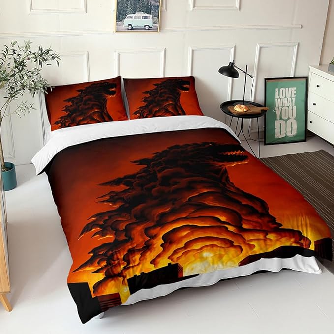 Duvet Cover Set Full Queen Size Dinosaur Comforter Cover 3 Pieces Bedding Set for Men Bedroom Deco 1 Piece Duvet Cover 2 Pieces Pillow Shames No Comforter Inside(Dino27, Full/Queen)
