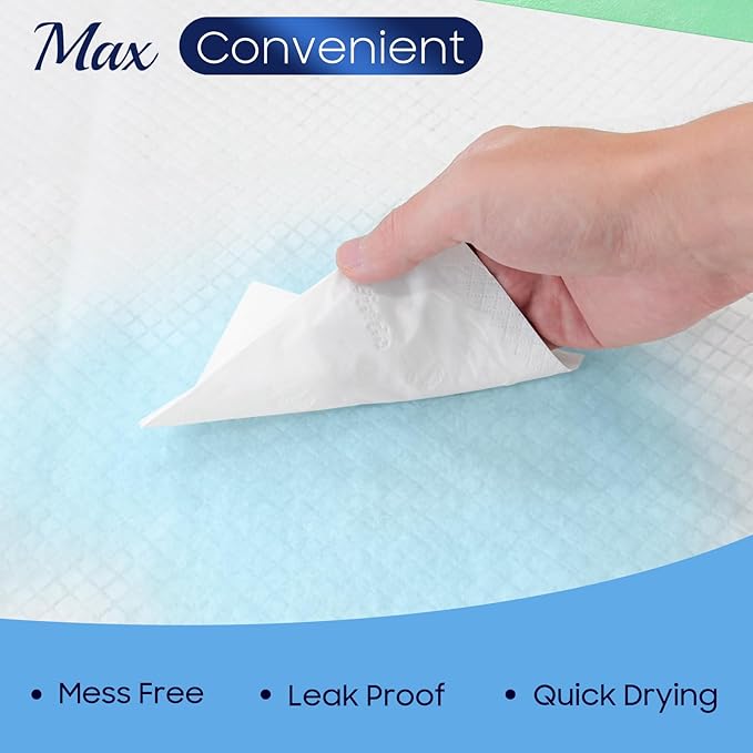 50 Count Hospital Grade 130 Gram 36” x 36” Max Absorbency Disposable Underpads, Leakproof Quick Drying XXXL Bed Pads Disposable for Adults, Kids, Pets Incontinence Pads, Pee Pads