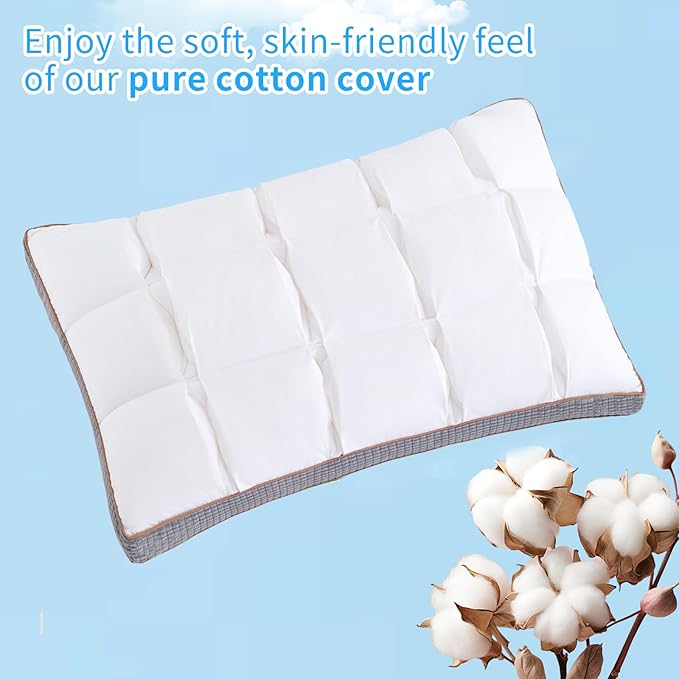 YOUR MOON Soft Pillow King for Sleeping, Super Soft Support Down Alternative Pillow, 100% Cotton Shell Luxury Comfy Fluffy Bed Pillows for Sleep(White)