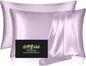 Silk Pillow Cases 2 Pack, Mulberry Silk Pillowcases Standard Set of 2, Smooth, Anti Acne, Beauty Sleep, Both Sides Natural Silk Satin Pillow Cases for Women 2 Pack with Zipper for Gift, Lavender