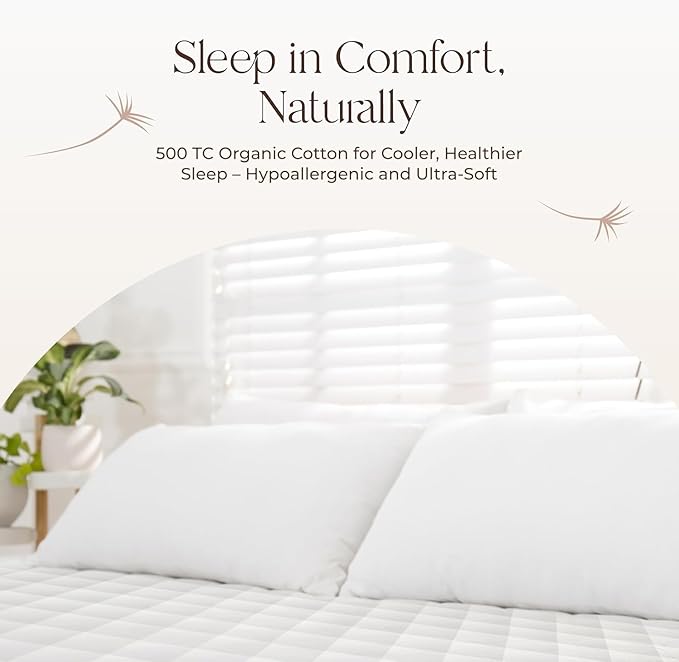 Premium Quilted Mattress Pad – 300GSM Thick with Deep Pocket Fitted Mattress Cover – 100% Cotton Organic Mattress Topper (Dark Grey, California King)