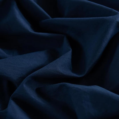 NEXHOME PRO Twin Duvet Cover Set, 100% Certified Organic Cotton with Washed Feel & Linen Like Texture, Comfortable & Breathable, Home Bedding Set Navy (No Comforter)