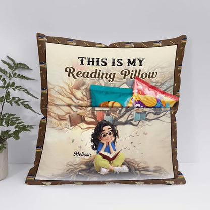 ENCYCOM Personalized Book Reading Pocket Pillow - Custom Reading Pillows with Name – Uniqua Gift for Bookworm Girls, Women Who Love Books, Perfect for Bed or Cozy Corner (Reading Pillow 10)