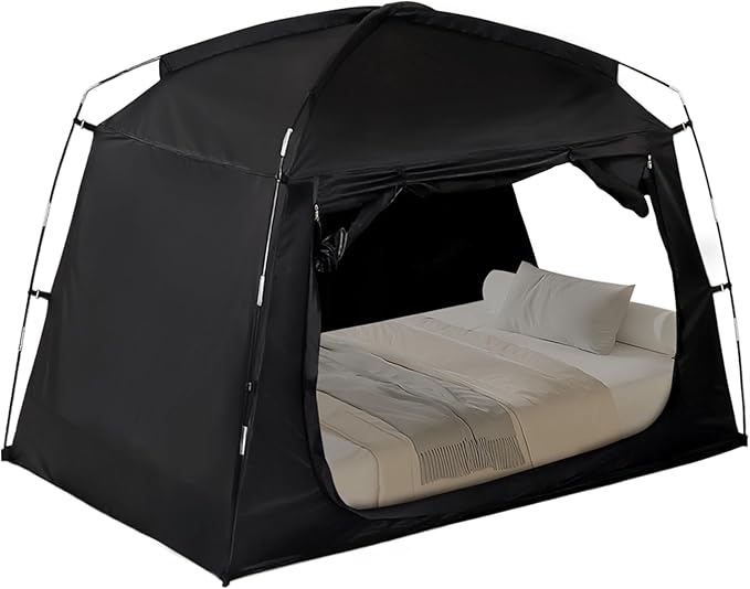 Sensory Bed Tent for Kids Indoor Privacy Space Sleeping Canopy for Floor or Twin Size Bed Black-Out Dream Play Tent for Children - Calm Down Corner Helps Kid Relax