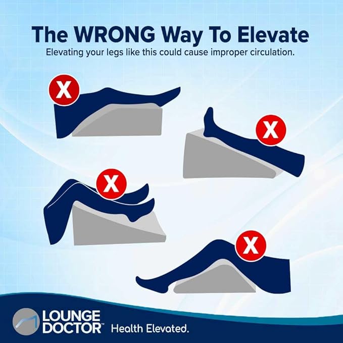 Lounge Doctor Elevating Leg Rest Wedge Pillow, Heather Grey, Tall