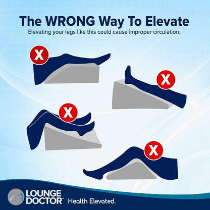 Lounge Doctor Elevating Leg Rest Wedge Pillow, Heather Grey, Medium, Wide