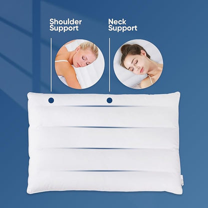 MINUPWELL 2 Packs Ultra Flat Pillows for Sleeping Thin, 7D High Support 2.5 inch Height Ultra Thin Pillows,Slim Bed Pillows for Stomach Sleeper,Standard Size -18x26 in