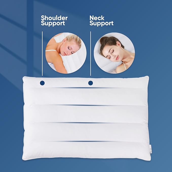 MINUPWELL Ultra Flat Small Pillow for Sleeping, 18x13in Small Pillow for Travel 7D High Support 2.5 inch Height Ultra Thin Mini Pillows -100% Cotton