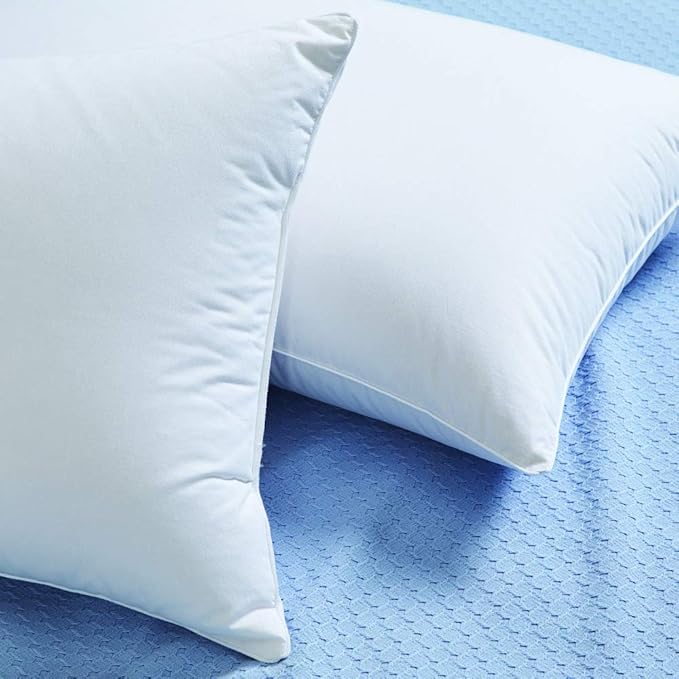 Cuddledown Dreamstead 700 Fill Power Pillow | European White Goose Down | 100% Cotton Shell, Sateen Weave | Hypoallergenic | Handcrafted | Oeko-TEX & RDS Certified | 20" x 36" | King | Firm