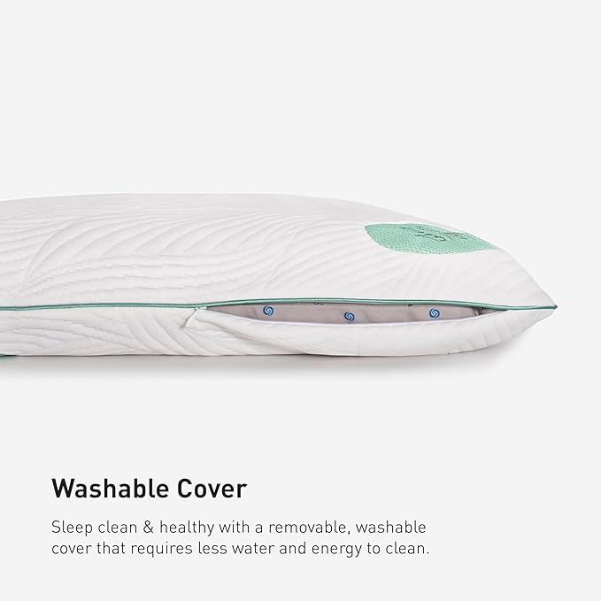 Bedgear Level Cuddle Performance Pillow - Firm Bed Pillow for Side Sleepers - Moisture Wicking Removable Cover - Size 0.0