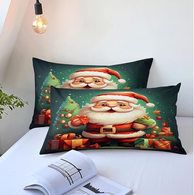 Christmas Duvet Cover Bedding Sets King Size for Kids Girls Teens, Christmas Petal Country Bedding Décor, 1 Duvet Cover and 2 Pillow Shams - 104x90 inches