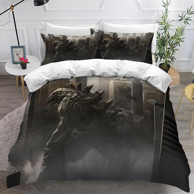 Duvet Cover Set Boys Twin Size Printing Comforter Cover Bedding Set 3D Cartoon Soft Microfiber 1 Piece Duvet Cover 2 Pieces Pillow Shames No Comforter Inside (Dino35, Twin)