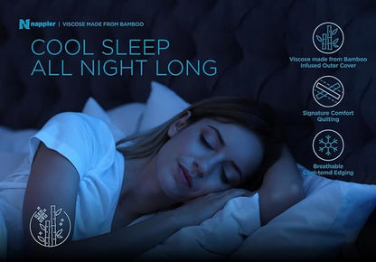 Cooling Pillow for hot Sleepers -Bed Pillows Standard Size Premium Set of 2 - Adjustable Shredded Memory Foam - Medium to Firm Pillows for Back, Stomach & Side Sleepers - Washable Cover