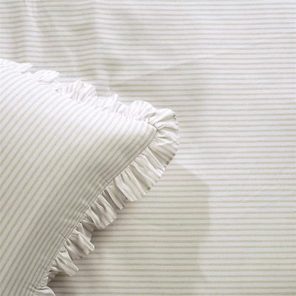 Lush Decor Ticking Stripe Bedspread Full Size 3 Piece Set Wheat - Ruffle Bedding Set Full Bedspreads - Kids Bedding - Farmhouse & Coquette Decor