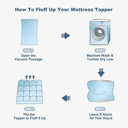 BEDLORE Queen Mattress Topper, Thick Pillow Top Pad for Back Pain Relief, Cooling Soft Mattress Cover with Deep Pockets 6-18 inch