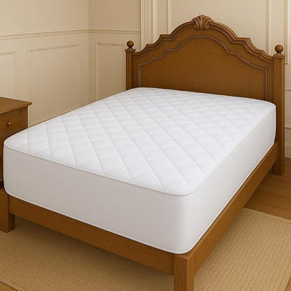 Queen Mattress Pad, Deep Pocket Quilted Premium Mattress Protector, Anti-Shift Design, Extra Elastic Strap, Soft Breathable & Noiseless Mattress Cover, Fit up to 22" (60x80 Inches, White)