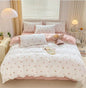 Floral Duvet Cover Twin Size Pink White Botanical Floral Bedding Set 3 Pieces Soft Breathable Garden Aesthetic Flower Comforter Cover with 2 Pillow Cases