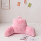 Aimuan Reading Pillow Bed Rest Pillow with Arms Rabbit Fur Cushion for Adults Teens Incline Rest Sitting up & Sleeping Snoring Pillow with Pregnancy Lumbar Back Support (Standard, Pink)