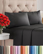 Twin XL 4 Piece Sheet Set - Comfy Breathable & Cooling - Ultra Soft Hotel Luxury Bedding Set w/ 8-16 Inch Deep Pockets - 1 Flat & 1 Fitted Sheet & 2 Pillowcases - Wrinkle Free and Easy Care - Black