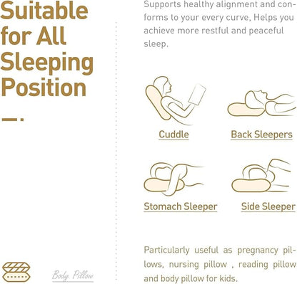 Long Body Pillow Insert - Extra Soft & Breathable Full Length Pillow for Side Sleepers & Pregnancy Support 24x71inch