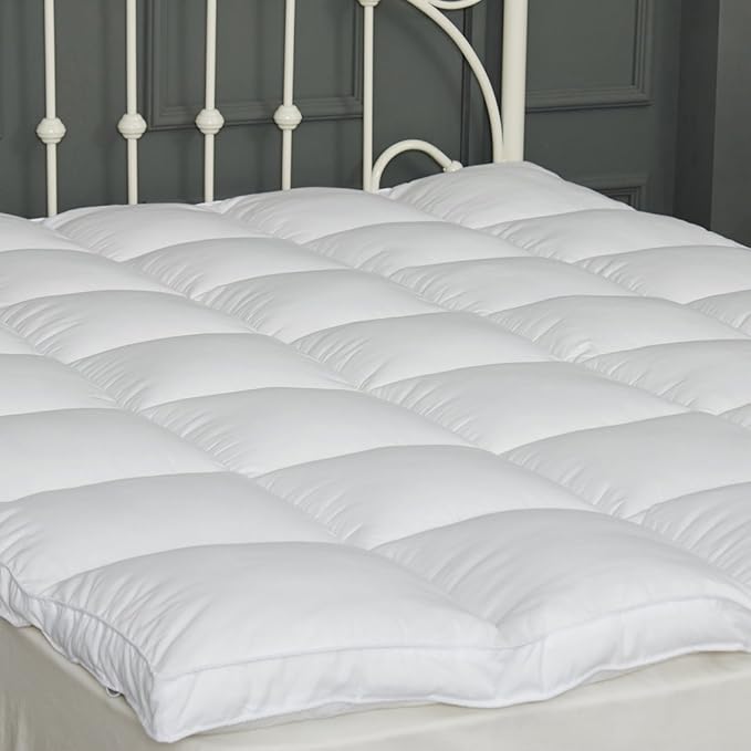 Mattress Topper Full Size 2 inch Thick Down Alternative Quilted Mattress Cover Soft and Warm Mattress Pad for All Seasons White