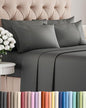 King 6 Piece Sheet Set - Comfy Breathable & Cooling - Ultra Soft Hotel Luxury Bedding Set w/ 8-16 Inch Deep Pockets - 1 Flat & 1 Fitted Sheet & 4 Pillowcases - Wrinkle Free and Easy Care - Charcoal
