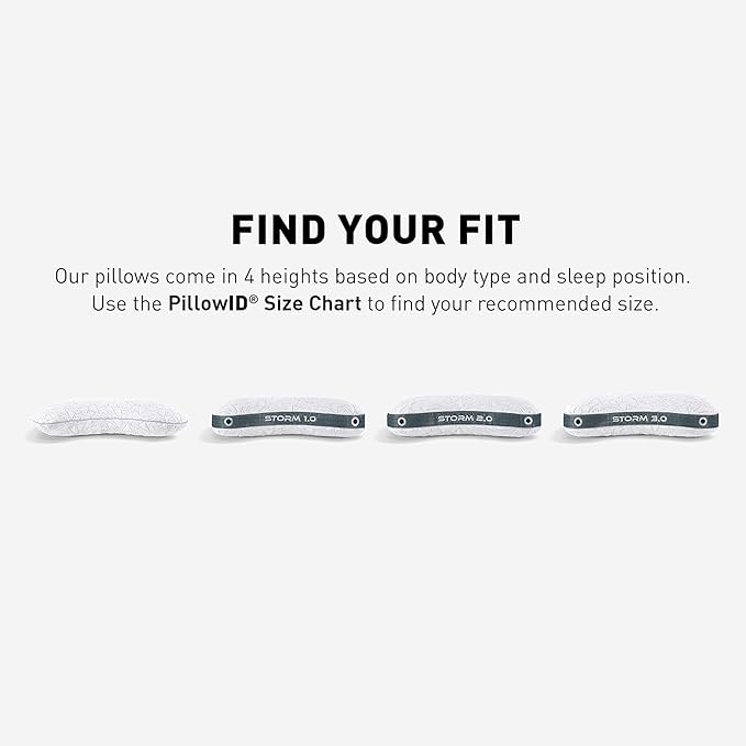 Bedgear Storm Cuddle Curve Performance Pillow - Size 3.0 - Cooling Bed Pillow for Side Sleepers - Medium Firmness- Washable and Removable Cover - 20" W x 26" L